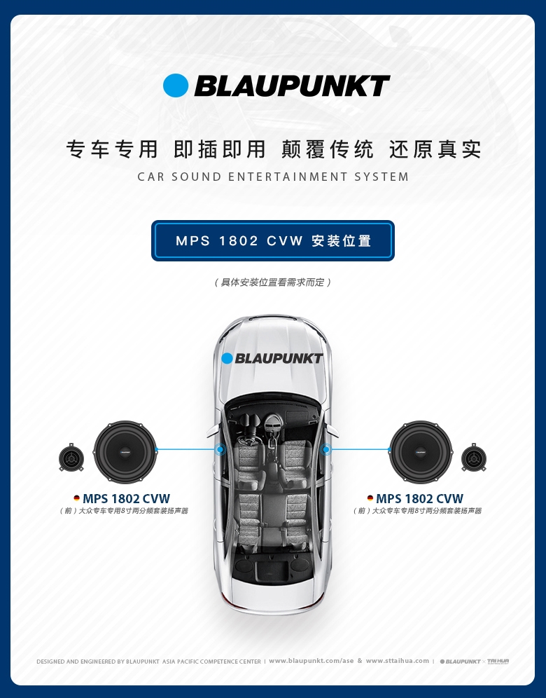 德國(guó)（藍(lán)寶BLAUPUNKT）MPS 1802 CVW大衆(zhòng)專用8寸喇叭