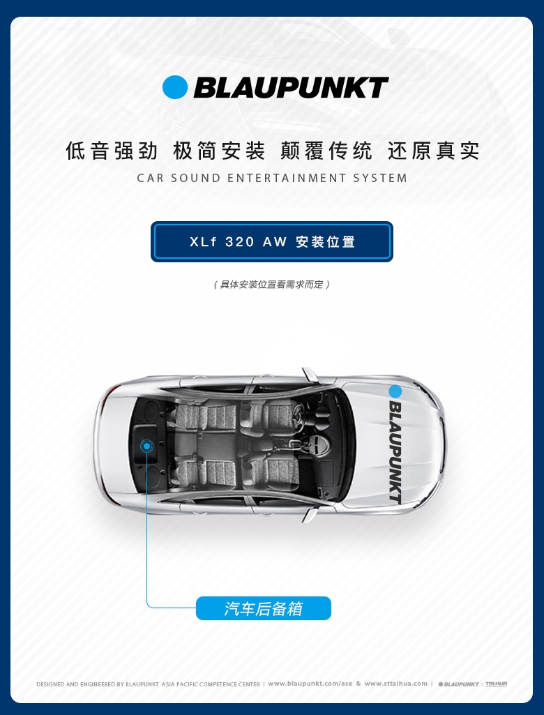 德國（藍(lán)寶BLAUPUNKT）有源備胎低音炮 XLf 320 AW